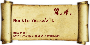 Merkle Acicét névjegykártya